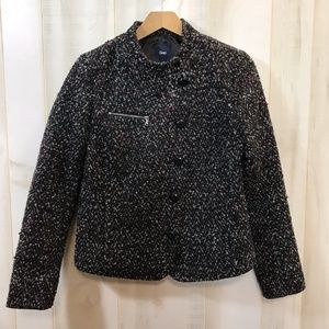 Gap Black Nubby Knit Blazer Jacket S Asymmetrical